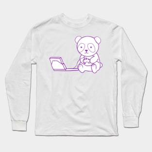 Purple Gaming Panda Contour Long Sleeve T-Shirt